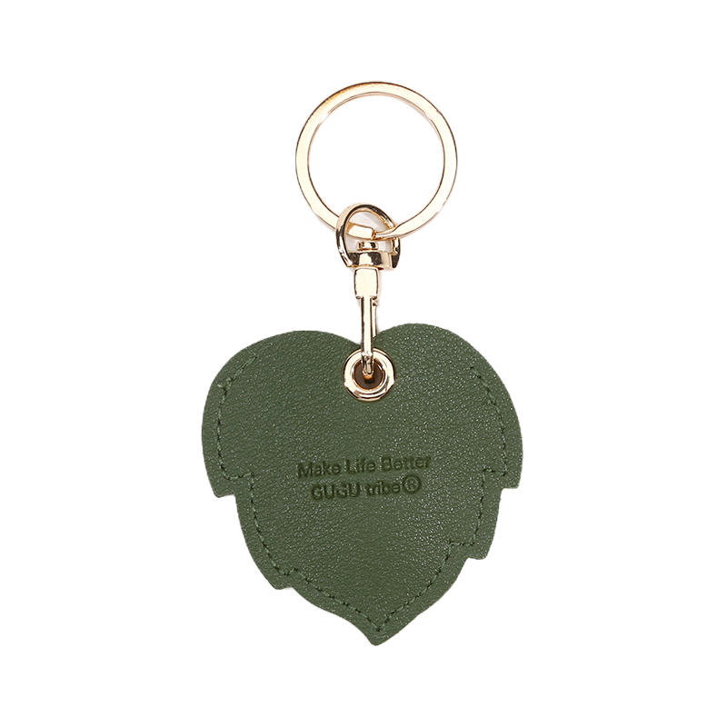 Useful PU Leather For Airtag Protective Sleeve Access Control Card Cover With Keychain Cartoon Leaf Badge Card Holders