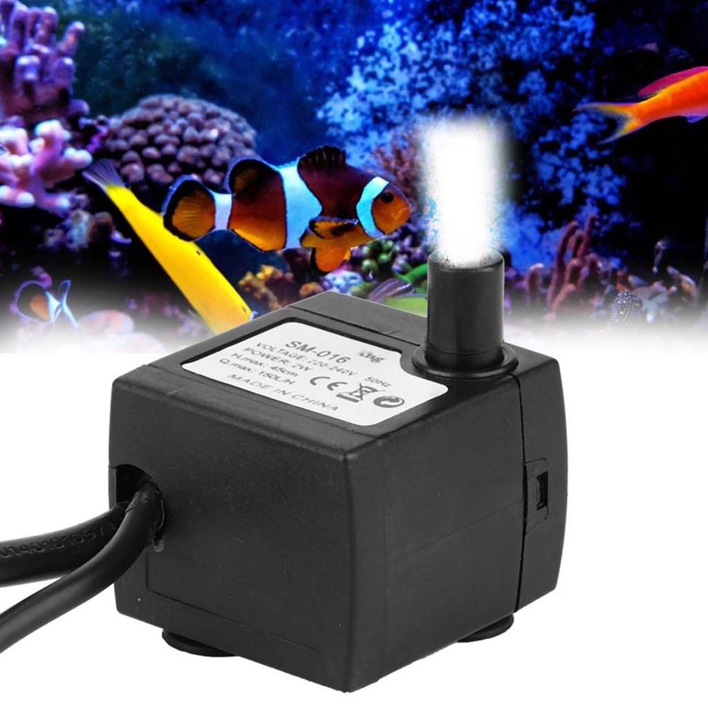 SM-016 2W Fish Tank Submersible Water Pump with 4 Colorful Lights Aquarium Filter for Rockery