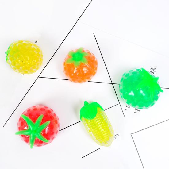 Vegetable Fruit Squishes Toy Slow Rebound Flexible TPR Stress Relief Corn Tomato Orange Squeeze Sensory Fidget Toy Kids Adults Birthday Gift
