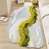Dopamine Style Rugs for Bedroom Irregular Shape Living Room Decoration Moss Carpet Girl Casual Cute Rug Home Washable Thick Mat