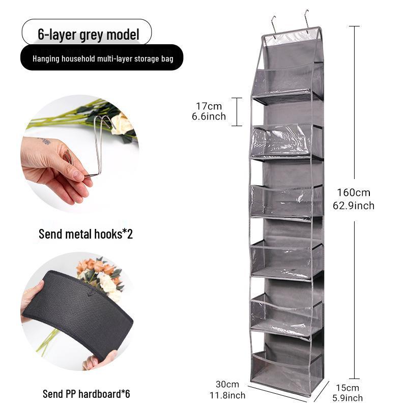 Behind-Door Multi-Pocket PVC Hanging Storage Bag for Keys, Toys, and Miscellaneous Items