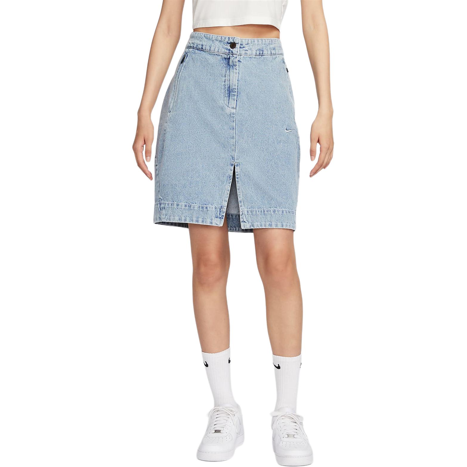 

Джинсовые короткие юбки Nike Sportswear женские Светло-синий Armory Blue HQ1472-410 M