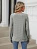 Elegant and Fashionable Autumn and Winter Comfortable Round Neck Striped Color Blocking Long Sleeve Loose T-Shirt Top Pullover Hoodies