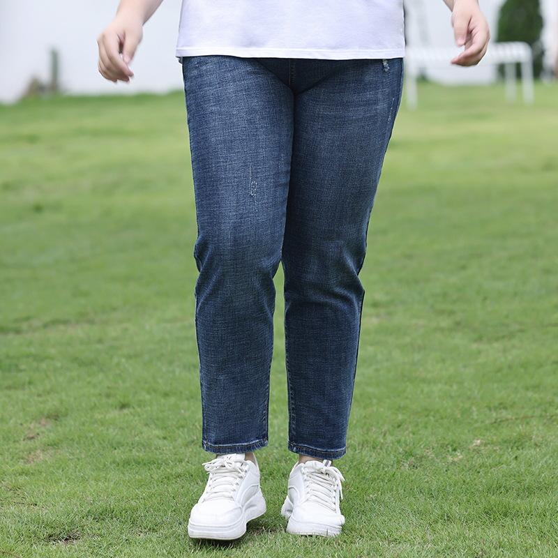 Pantaloni Harem da Donna Taglie Forti Elasticizzati Larghi Snellenti Vita Alta Caviglia Stretta Jeans