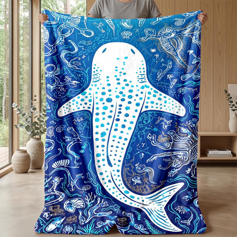Oceanic Whales and Seals 1 Theme blanket Lightweight Warm Flannel Blanket Decorative Throw Blanket for Home Decoration
