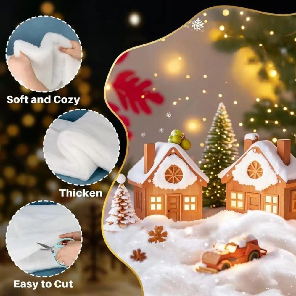 Miniature Landscapes Thick Snow Blanket Fluffy White Fake Snow Blanket Simulation Reusable Snow Roll Holiday