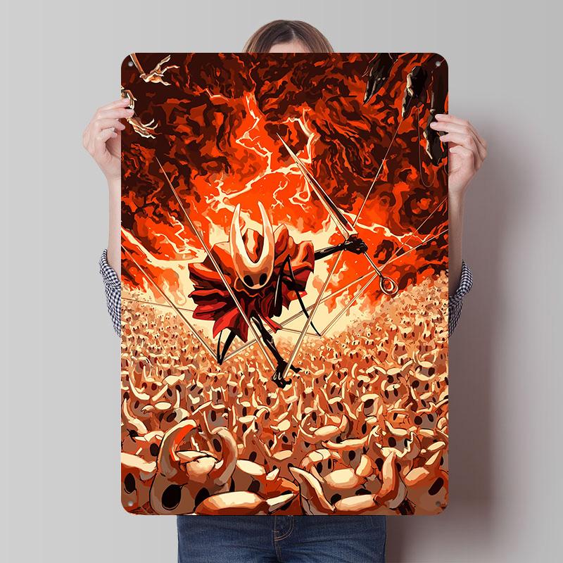 Hollow Knight Metal Poster Custom Wall Art Retro Vintage Tinplate Signs for Man Cave Decoration Bedroom Aesthetic Room Decor Men