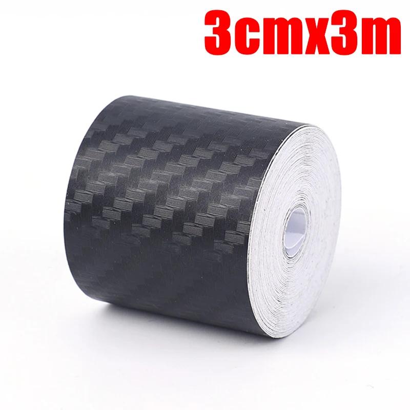 3D Carbon Fiber Sticker Paste Car Threshold Protective Film Anti Scratch Waterproof Matte Black Nano Sticker Tape for Car Body