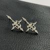 Unique Inverted Crosses Skull Ear Studs Gothic Hip Hop Jewelry Alloy Texture Party Accessory Suitable for Unisex Use