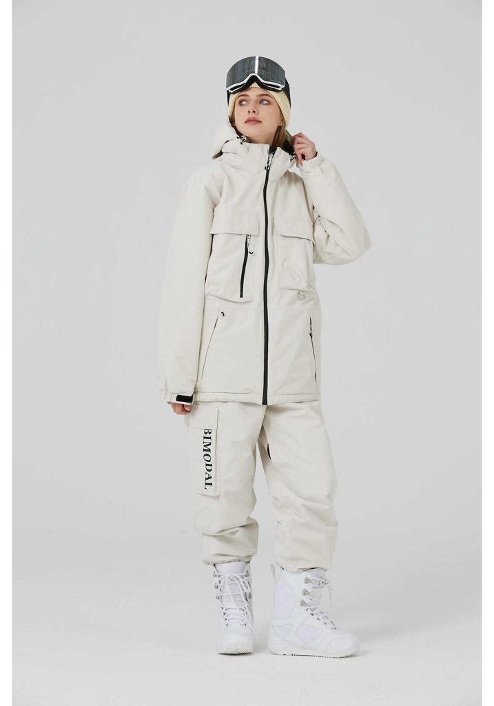Unisex Logo Ski Suit Set: Warm, Loose-Fit for Snowboarding & Skiing Outdoors