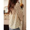 Spring Women's Casual Elegant Lace Print Blouse Polyester Spandex Floral Print Long Sleeve Round Neck Regular Sleeve Shirt
