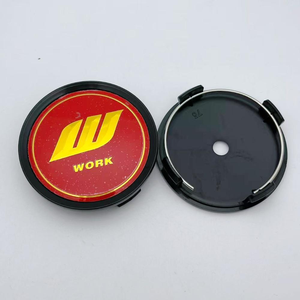 4pcs 75mm 70MM W Work Logo Emblem Badge Car Wheel Center Caps Wheel Hubcaps Hub Center Cover Replace Car Styling Accessories