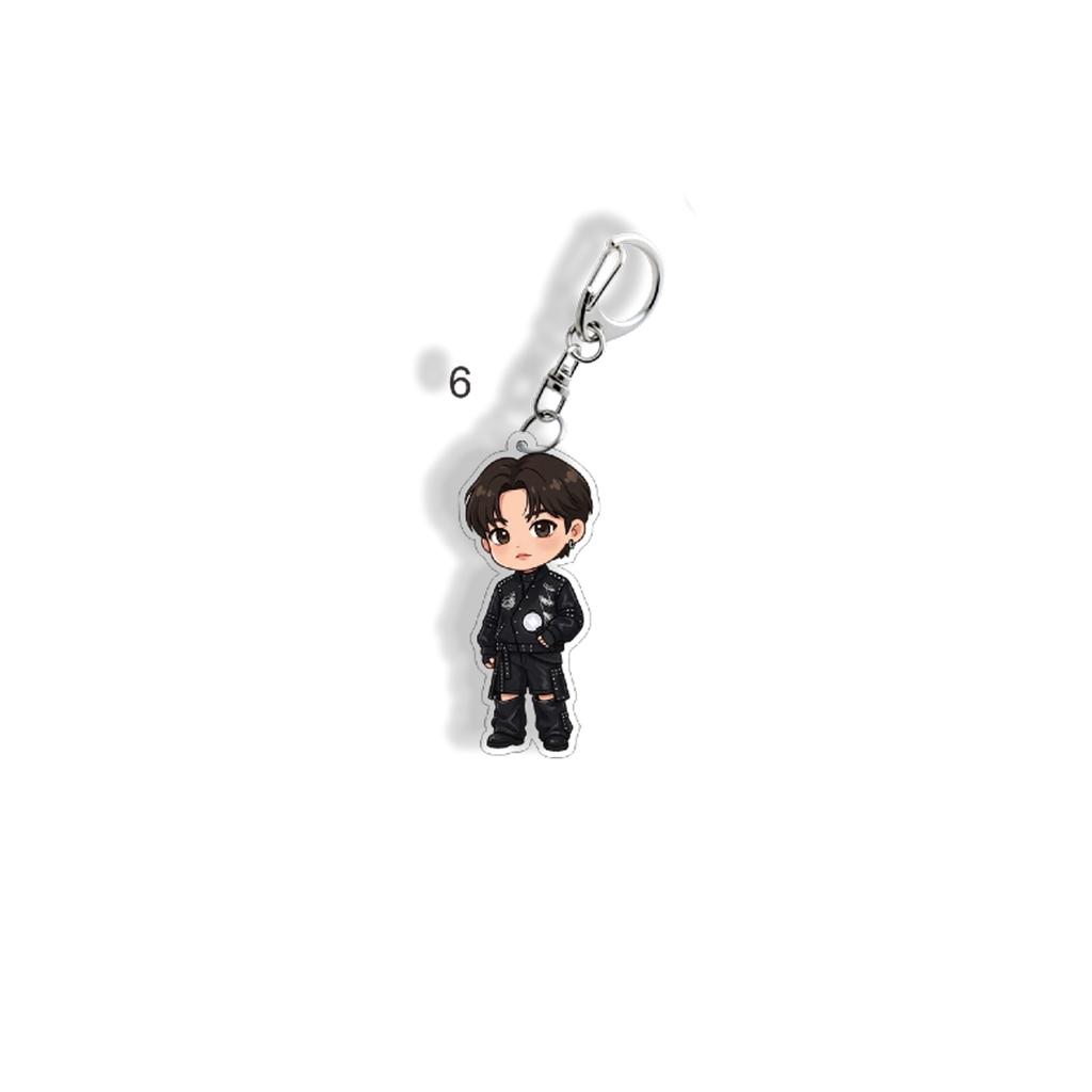 7pcs BTS Keychain, Bangtan Boys Formal Cartoon Figure Keyring, Kpop ARMY Fans Bag Charm,Kpop Idol Bag Pendant