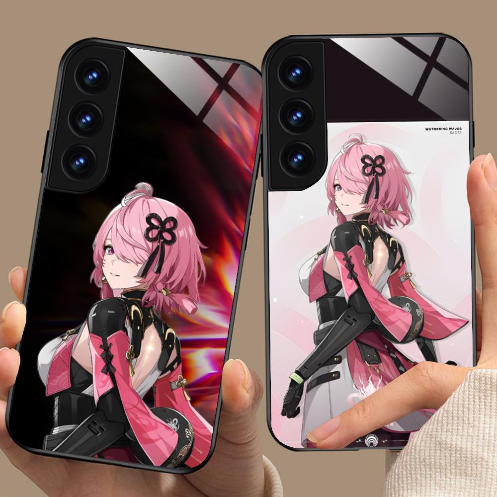Wuthering Waves Taoqi Mobile Phone Case for Samsung Galaxy S25 S24 S23 S22 S21 S20 Note20 Plus FE Ultra Glass Colorful Cover