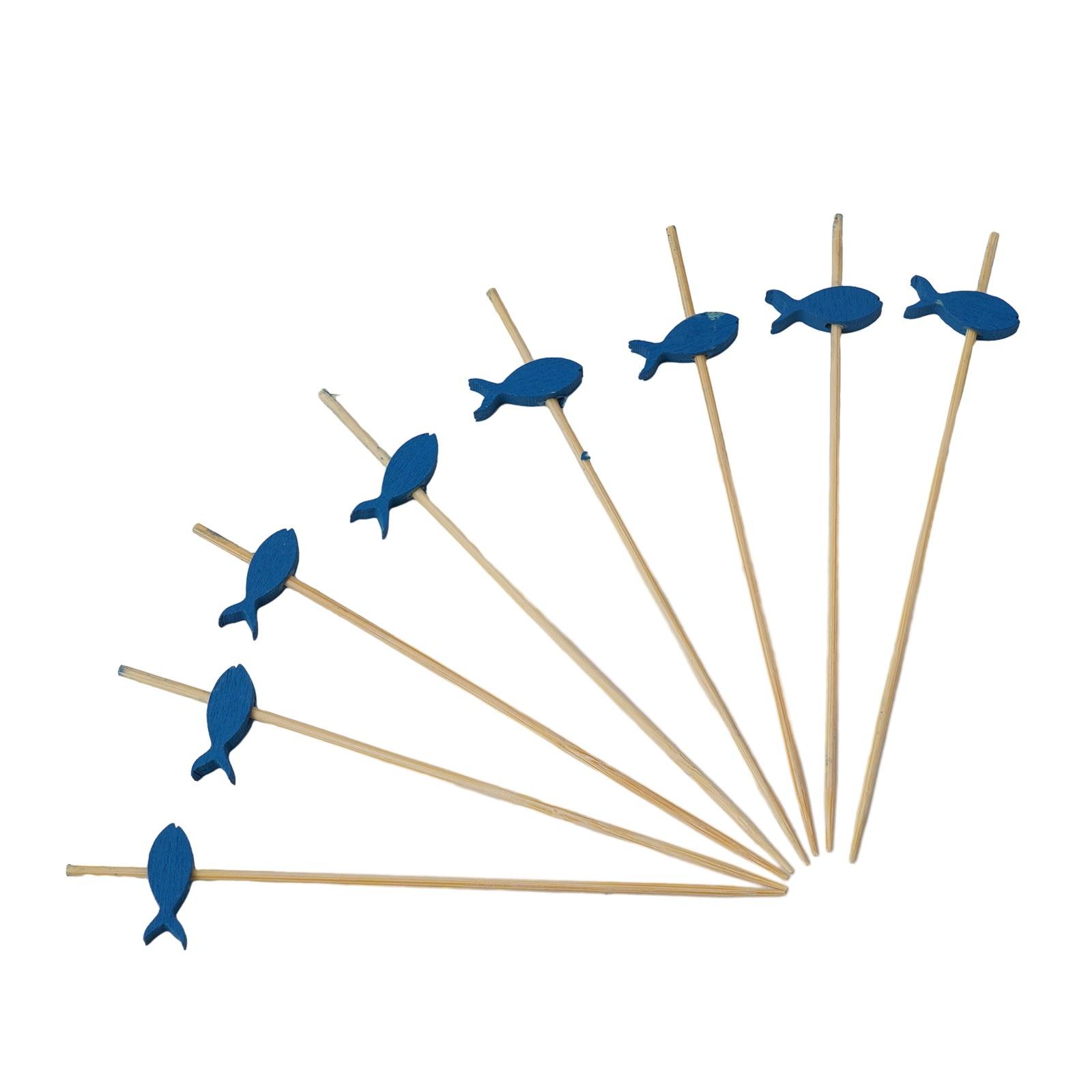 

100PCS Cocktail Picks Blue Fish Fruit Party Picks Appetizer Picks 12cm/4.7inch Tableware Forks Barware Baking Tools Kitchen Part China Mainland