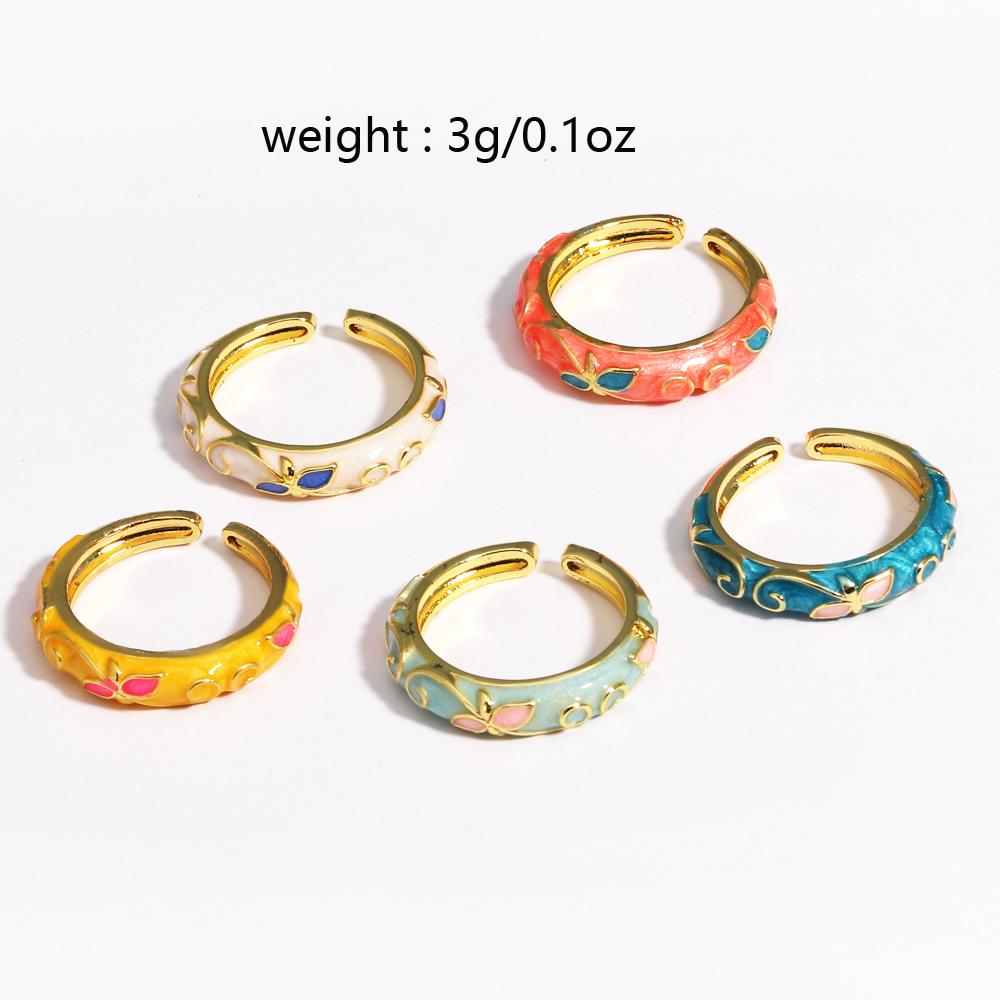 Women's Ring Minimalist Gold- Geometric Rings For Women Dainty Bijoux Female Enamel Ring Wedding Jewelry Party Accessories