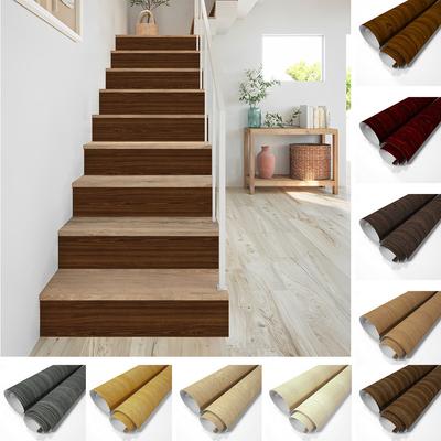 Embossed Wood Grain Simple European Stair Sticker Self-Adhesive Step Ladder Cabinet Sticker Waterproof And Non-Slip Floor Sticker