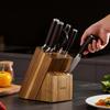 VEVOR Küchenmesser-Set mit Block und Schärfer, 15-teiliges Messer-Set aus hochkohlenstoffhaltigem Edelstahl