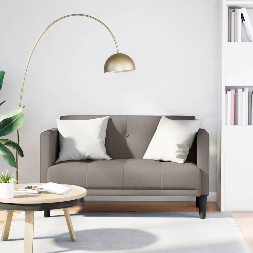 2 Seater Sofa Taupe 111 cm Fabric