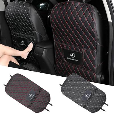 Car Seat Back Anti Kick Mats Protector Cover Seat Storage Kick Pads For Mercedes Benz AMG A Class W201 W210 W108 W204 W205 W203