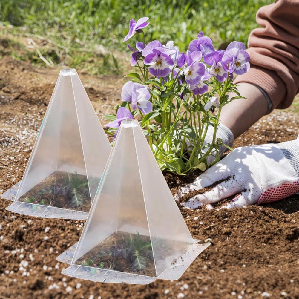 Pvc Plant Cover Garden Cloches for Plants Reusable Ventilated Plant Cloches with Metal Stakes Mini Greenhouse for Seedlings