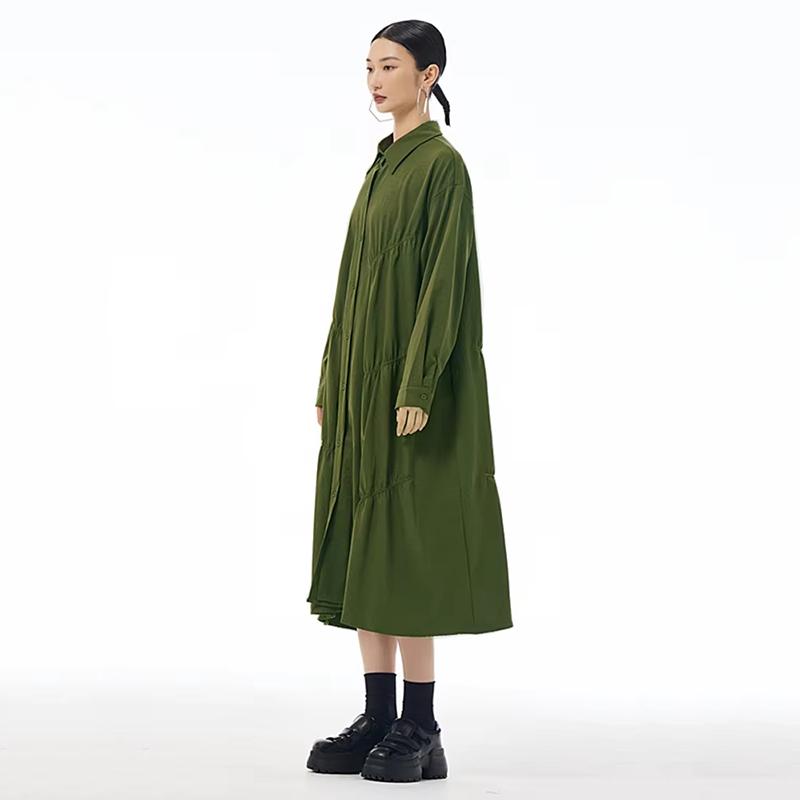 XITAO Fold Patchwork Solid Color Women Dress HQQ2448