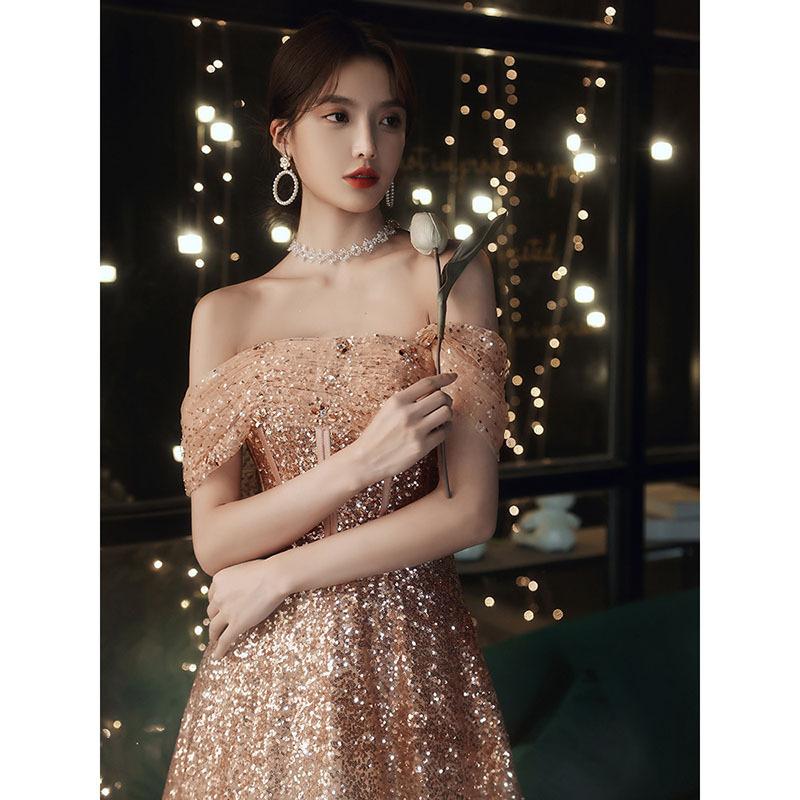 Evening Dress 1011 New Summer Temperament Banquet Student Art Examination Fashion Tube Top Dress Master Fairy Gas Annual Meeting