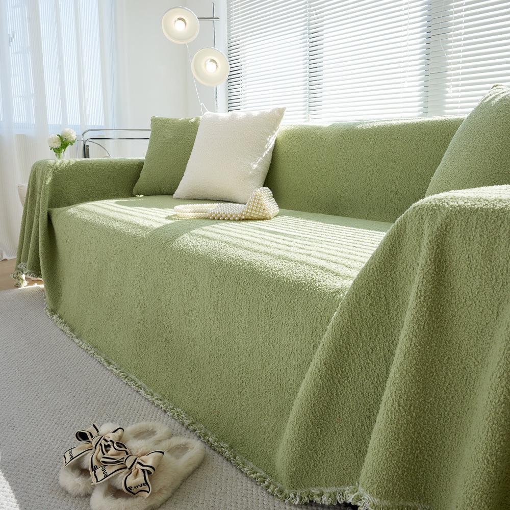 

Полубархатный чехол для дивана, тканевый осенний и зимний чехол для дивана, плюшевая теплая подушка с кисточкой и трансграничной кисточкой 180X130