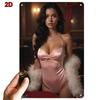 Retro Metal Tin Sign Sexy Woman Wall Art Home Decor 8x12 Inch 20x30 cm