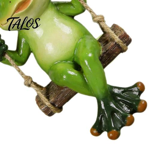 Realistic Frog Swing Statue Garden Statue, Resin Hanging Ornament, Whimsical Cute Figurine for Front Porch Yard Balcony Decoration Decorative