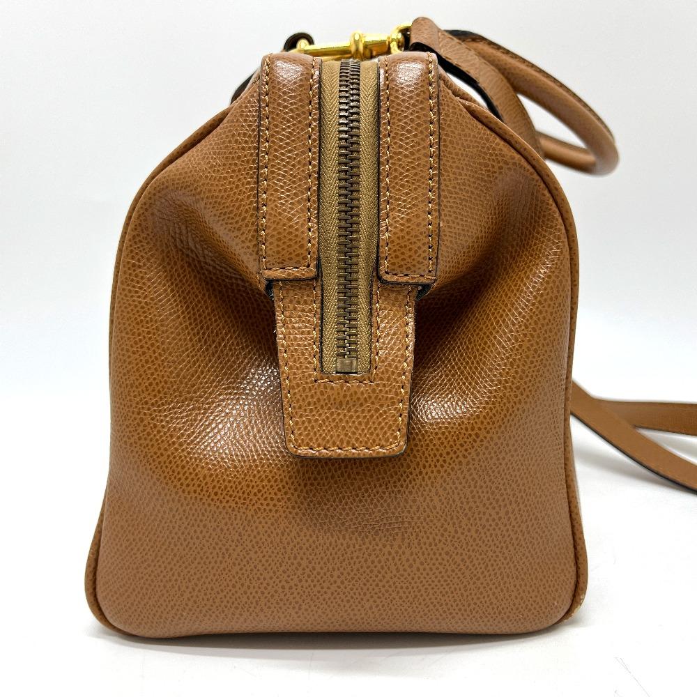 Celine 2WAY Bag Hand Bag Shoulder Bag Leather Brown/GoldHardware