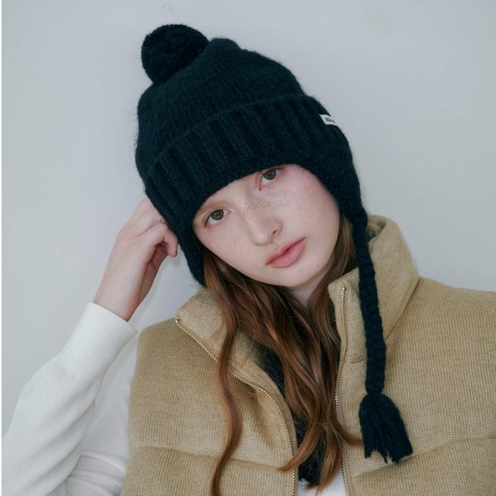 Allincomplete Folded Bell Ear Flap Beanie  5 Colors Cream (Folded Earflap)