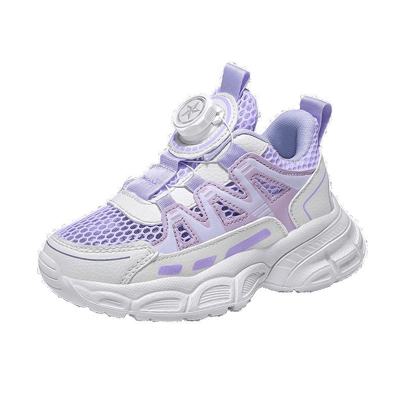 Children's sneakers new breathable girls children's knob mesh single mesh shoes girls white shoes sneakers