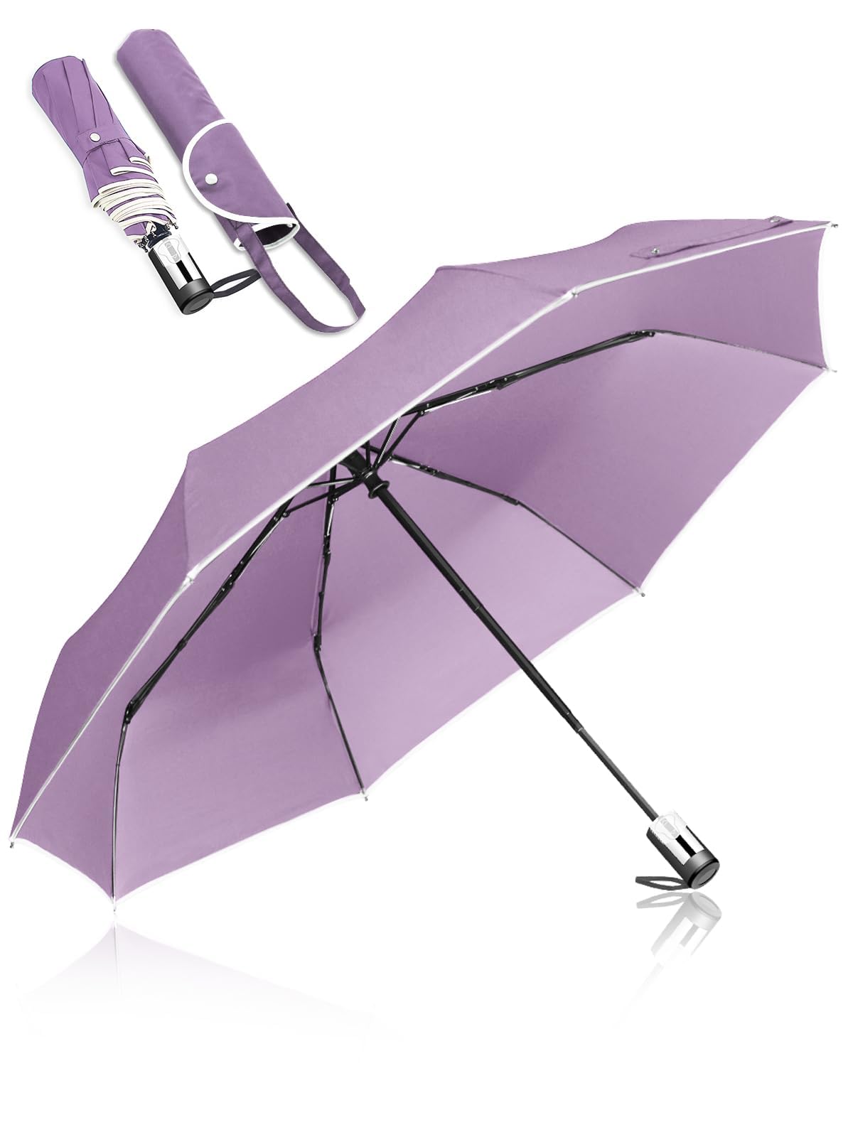 

KIZAWA Складной зонт с автоматическим уровнем для мужчин и с 8 58см основными спицами, открытие/закрытие одним касанием, большой, водоотталкивающий, 5, женский, прочный,