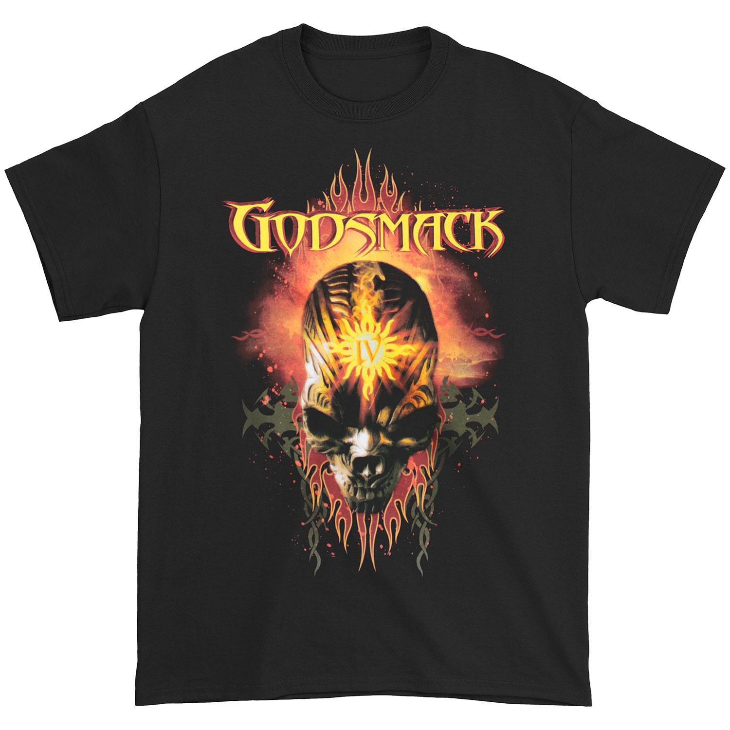 Men s Godsmack IV Skull T-shirt Small Black 4XL