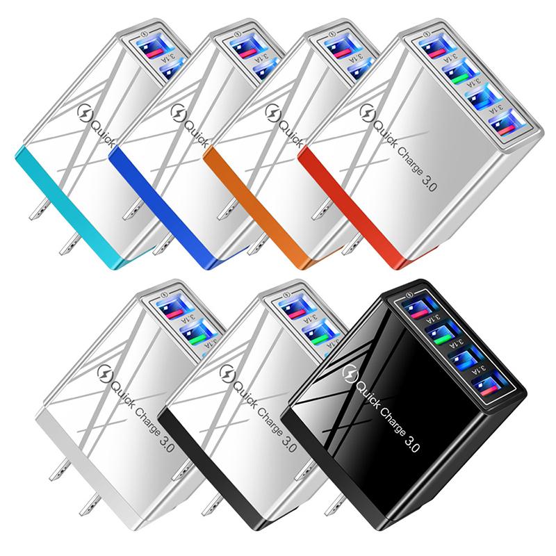 Eu Us Plug Usb Charger Multi Port 4 Usb Quick Charging For Phone Adapter Tablet Portable Wall Charger Fast Charger For Poco