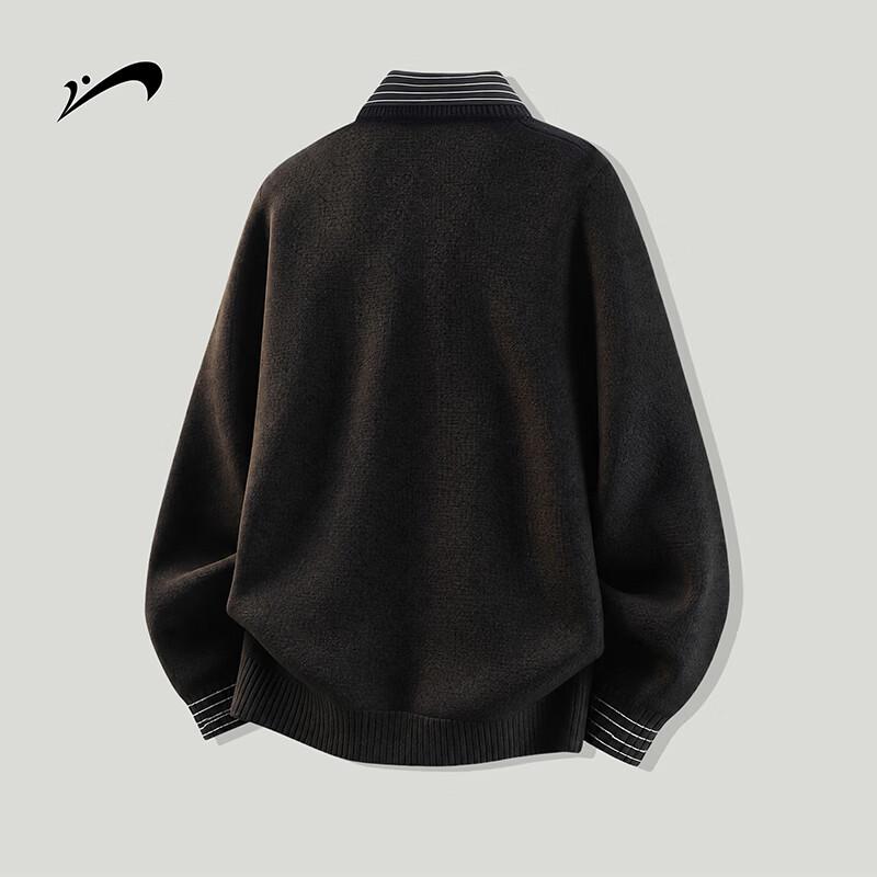 Guirenniao Men's Fake Two-Piece Knitted Cardigan
