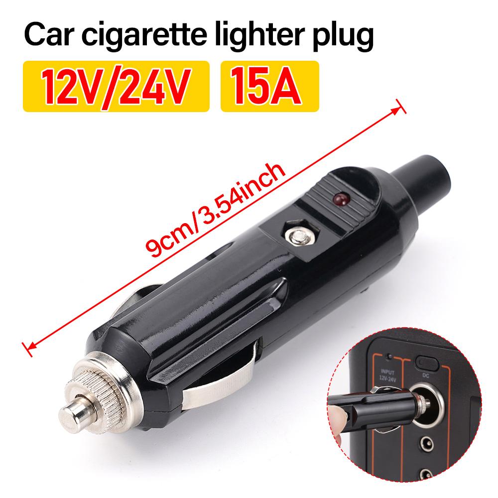 

Автомобильный прикуриватель со светодиодным индикатором, штекер 12 В 24 В, универсальный, 15 А, термостойкий штекер прикуривателя