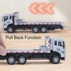1:32 Rescue Car Flat Trailer Model Toy Alloy Diecast Doors Opened Miniature Engineering Vehicle Models Sound Light Toys for Kids