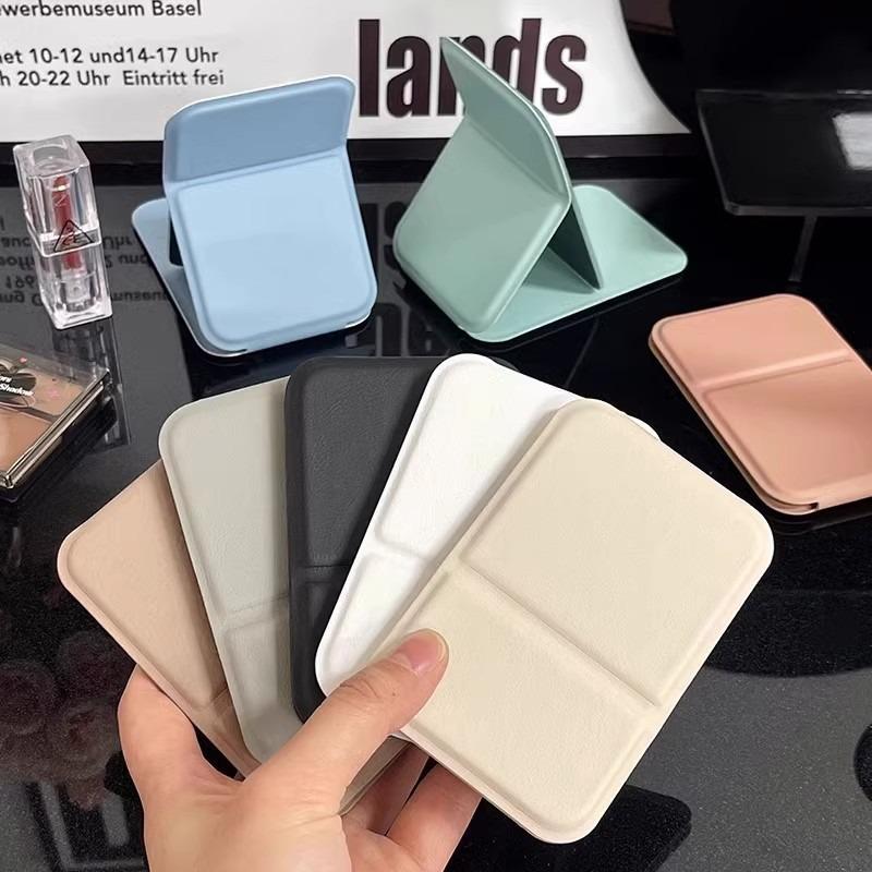 Portable Folding Makeup Mirror with PU Leather Cover, Elegant Travel Compact for Women, Gift for Birthday Graduation Home Decor
