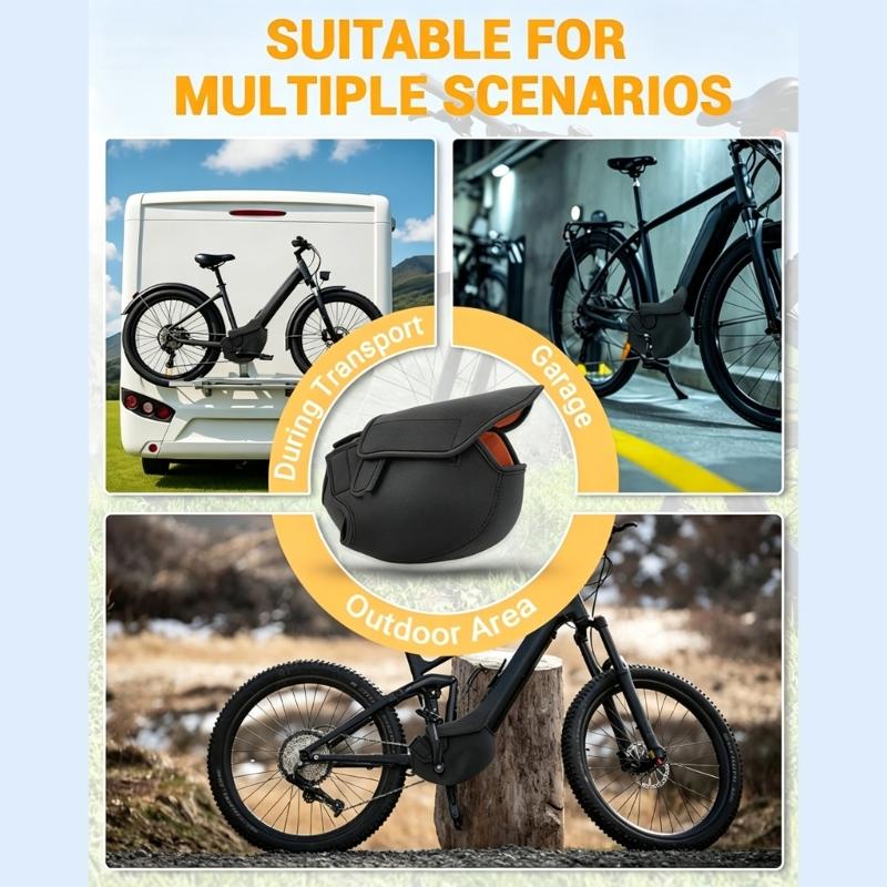 Electric Scooters Motor Guard Neoprene Sleeve For E Bike Motor Housing Waterproof Dustproof Anti Tear Lightweight Quick Install Double Color Option