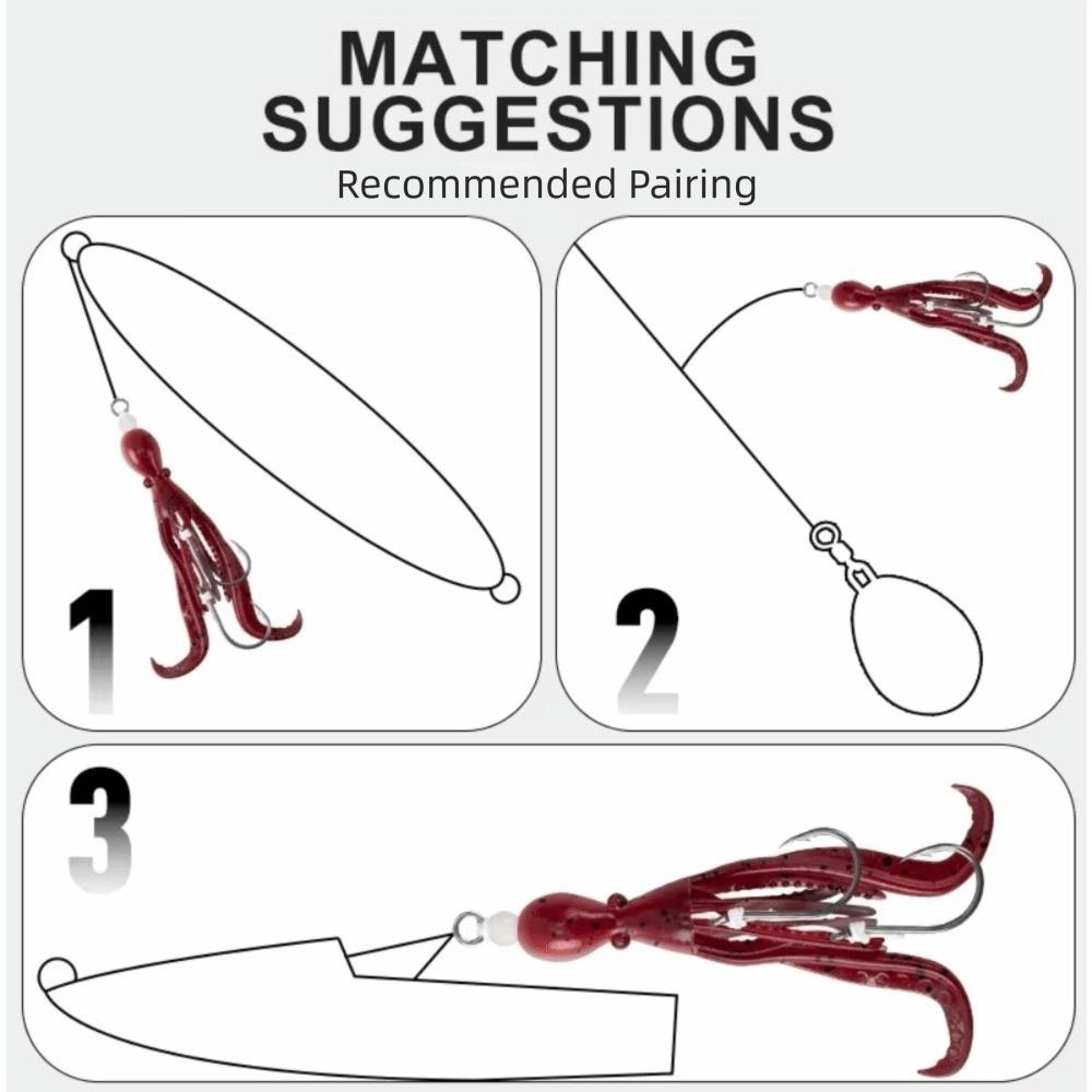 2PCS 5g 9.5cm Squid Jigging Hook HK037 Model Teaser Fishing Lure Octopus Fishing Lure Squid Fishing