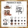 20pcs Cowboy Cake Decorations with Cowboy Hat Boots Cow Cake Topper Birthday Party Baby Shower Theme Party Decor