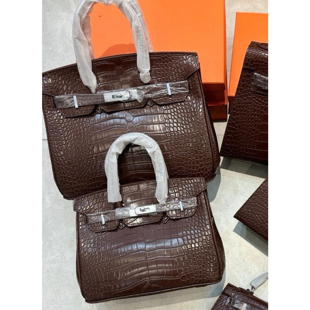 Geantă platinum cu model crocodil transfrontalier 20/25/30 cm Modă europeană și americană geantă tote portabilă cu model piatră en-gros