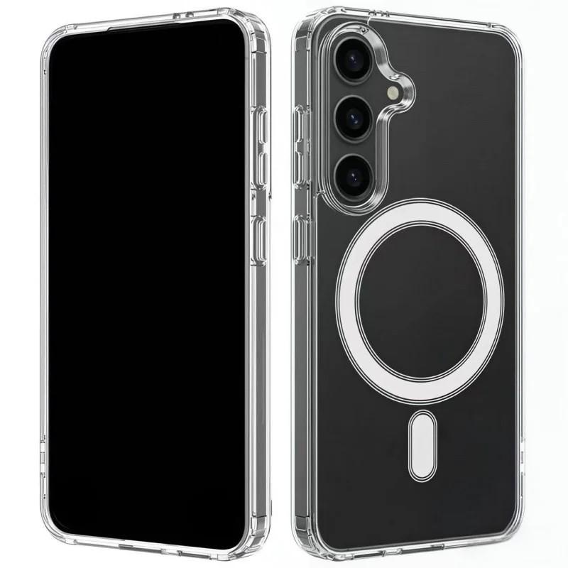 For Samsung Galaxy A54 5G Clear Phone Case WANLONFENG LM Series Compatible with MagSafe with Screen Film (Big Lens Hole)