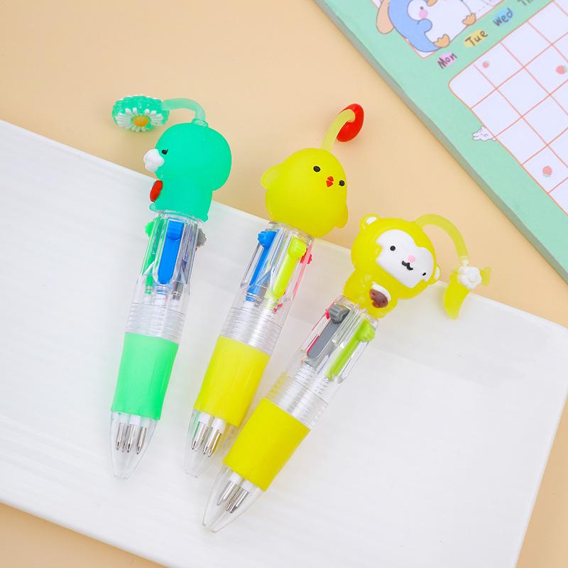 Entzückender Tierkopf Mini-Kugelschreiber in vier Farben - Schülergeschenk Schreibwaren.