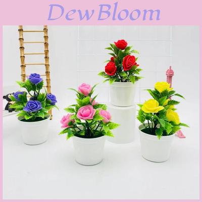 Rose Blossom Foam Flower Potted Plant For Wedding Decor And Indoor Arrangement
