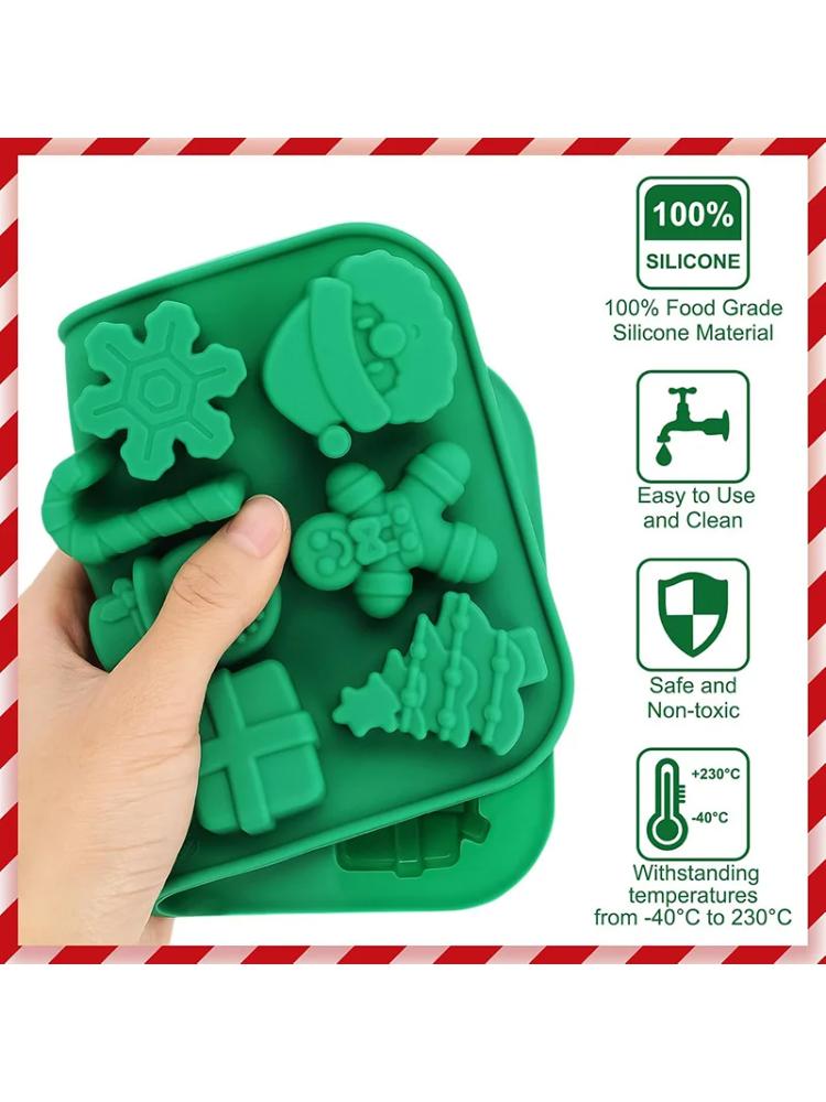 

1pcsChristmas Silicone Chocolate Molds Candy Baking Moulds Handmade Snowflake Snowman Xmas Tree Gingerbread Man Santa Claus Mold