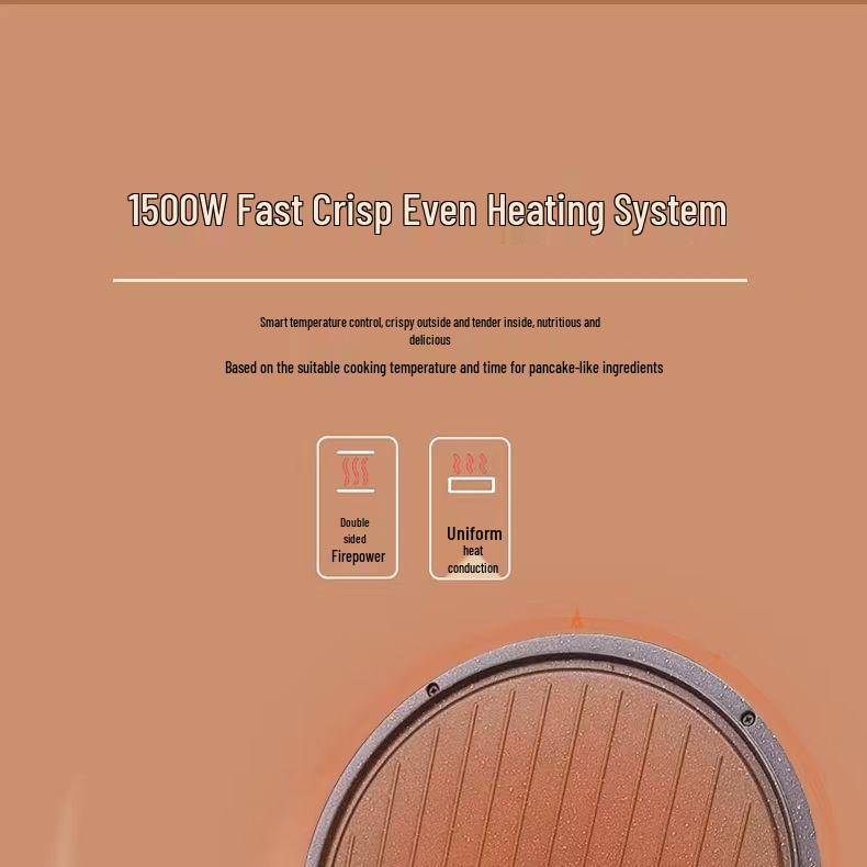 Double-Sided Non-Stick Electric Griddle & Pancake Maker for Grilling and Frying