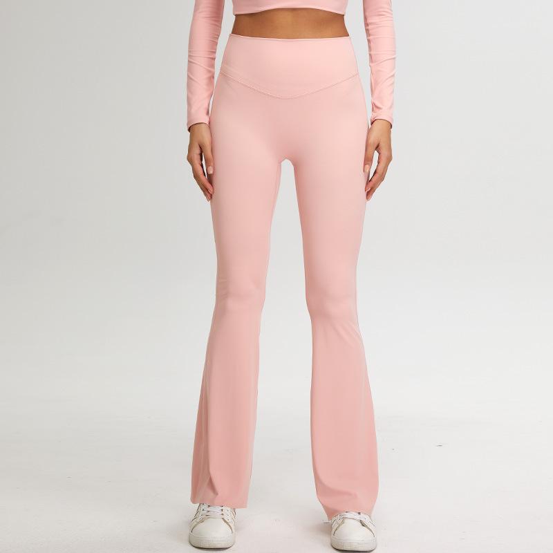 New Nude Micro Flared Yoga Pants For Women, Slimming And Belly Hugging Flared Pants, Tight Sports Pants, Hip Lifting Fitness Pants